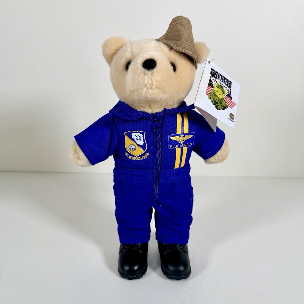Vintage 1989 Bear Forces of America Blue Angels Mini Bear Plush USA Armed Forces
